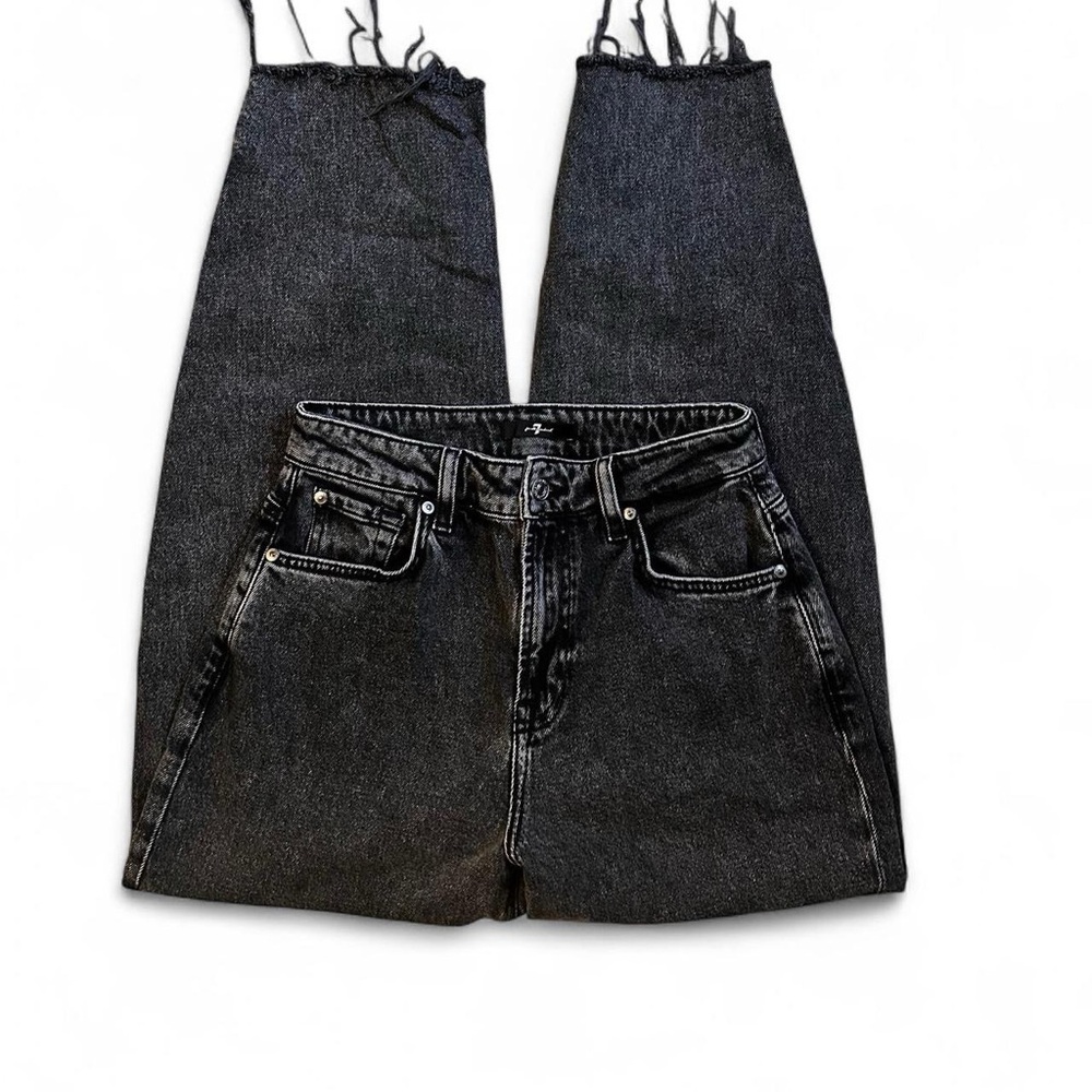 7 For All Mankind Jayne Tapered Black Women's Straight Leg Jeans